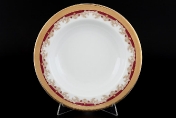 Комплект глубоких тарелок из фарфора Thun Кристина Красная Лилия 22см (6 шт)