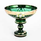Конфетница 16 см Зеленая Star Crystal Арт. 24528