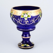 Конфетница Star Crystal Лепка синяя 16см Арт. 23643