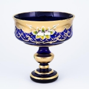Конфетница Crystal Bohemia Лепка Синяя 17см Арт. 23519