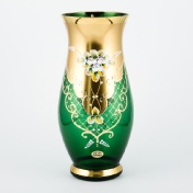 Ваза для цветов Crystal Bohemia Лепка зеленая 30см