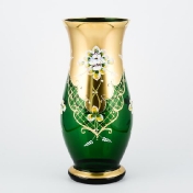 Ваза для цветов Crystal Bohemia Лепка зеленая 35см