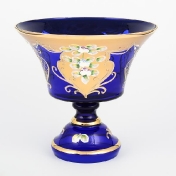 Конфетница Crystal Bohemia Лепка синяя 21см Арт. 22933