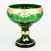 Конфетница Crystal Bohemia Лепка зеленая 21см Арт. 22930