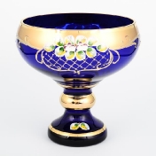 Конфетница Crystal Bohemia Лепка синяя 21см Арт. 22929