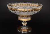 Фруктовница на ножке Bohemia Max Crystal Золото Филиция 35см Арт. 19275