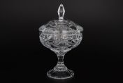 Конфетница с крышкой на ножке Crystalite Bohemia Pinwheel 24 см Арт. 19063
