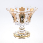 Конфетница на ножке Золото Bohemia Max Crystal 15 см Арт. 15340
