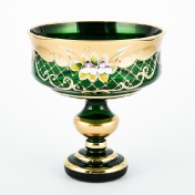 Конфетница Crystal Bohemia Лепка зеленая 17см Арт. 23137