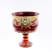 Конфетница Bohemia лепка красная E-S 20 см Арт. 19103