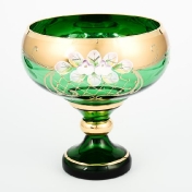 Конфетница Crystal Bohemia Лепка зеленая 16см Арт. 22926