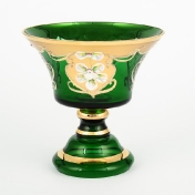Конфетница Crystal Bohemia Лепка зеленая 16см Арт. 22932