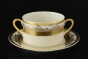 Комплект фарфоровых бульонных  пар 300 мл Crem Gold 9320 (6 пар)