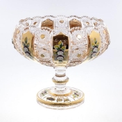 Фруктовница на ножке Bohemia Max Crystal Золото 25см Арт. 14282