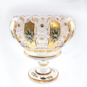 Фруктовница на ножке золото Bohemia Max Crystal 30 см Арт. 14278