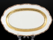 Овальное блюдо Thun Мария Луиза золотая лента Ivory 24 см