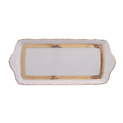 Фарфоровый поднос Thun Мария Луиза золотая лента Ivory 38 см