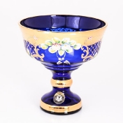 Конфетница Crystal Bohemia Лепка Синяя 17см Арт. 29948