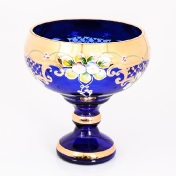 Конфетница Crystal Bohemia Лепка синяя 16см Арт. 29966