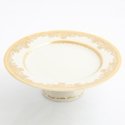 Тарелка для торта на ножке Falkenporzellan Cream Gold 32см