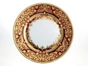 Круглое блюдо Falkenporzellan Natalia bordeaux gold 32 см