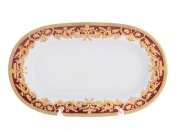 Овальное блюдо Falkenporzellan Natalia bordeaux gold 24 см(1 шт)