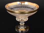 Конфетница на ножке Bohemia Max Crystal золото 20см Арт. 30401