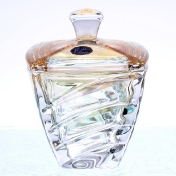 Конфетница с крышкой Bohemia Gold Facet 14 см Арт. 32681