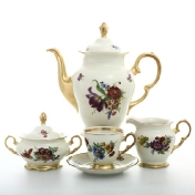 Фарфоровый кофейный сервиз Sterne porcelan Слоновая кость 6 персон 17 предметов