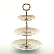 Фарфоровая этажерка (Горка ) Sterne porcelan Охота Бежевая 3-яруса