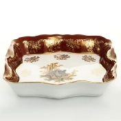 салатница квадратная Queen's Crown Корона Охота красная 16 см