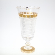 Ваза на ножке Bohemia Max Crystal Золото 28см