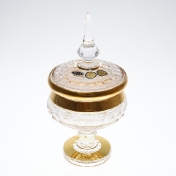 Конфетница с крышкой хрусталь с золотом Bohemia Max Crystal 15 см Арт. 32243