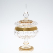 Конфетница с крышкой хрусталь с золотом Bohemia Max Crystal 15 см Арт. 35011
