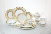 Фарфоровый чайный сервиз Обеденный Royal Classics Аделина Cream на 12 персон 81 предмет