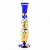 Ваза для цветов Crystal Bohemia Лепка синяя 21см Арт. 29783