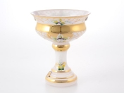 Конфетница на ножке Star Crystal Лепка белая 13см Арт. 37921