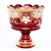 Конфетница Bohemia лепка красная E-S 20 см Арт. 38138