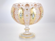 Фруктовница на ножке золото Bohemia Max Crystal 30 см Арт. 36856