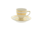 Фарфоровый Комплект кофейных пар мокко Falkenporzellan Constanza Cream Gold (6 пар)