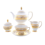 Фарфоровый чайный сервиз Falkenporzellan Cream Gold 6 персон 17 предметов Арт. 37513