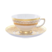 Комплект чайных пар Falkenporzellan Diadem White Creme Gold 220 мл(6 пар)