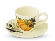 Фарфоровый Комплект кофейных пар 6 чашек + 6 блюдец 12 предметов artigianato ceramico Тыква