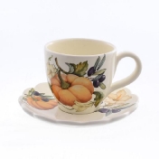 Комплект чашка с блюдцем 2 предмета Caroline Artigianato ceramico Тыква